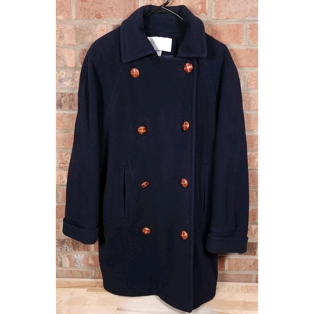 The Limited Womens PeaCoat Size‎ 6 Wool Blue Made In The USA Vintage